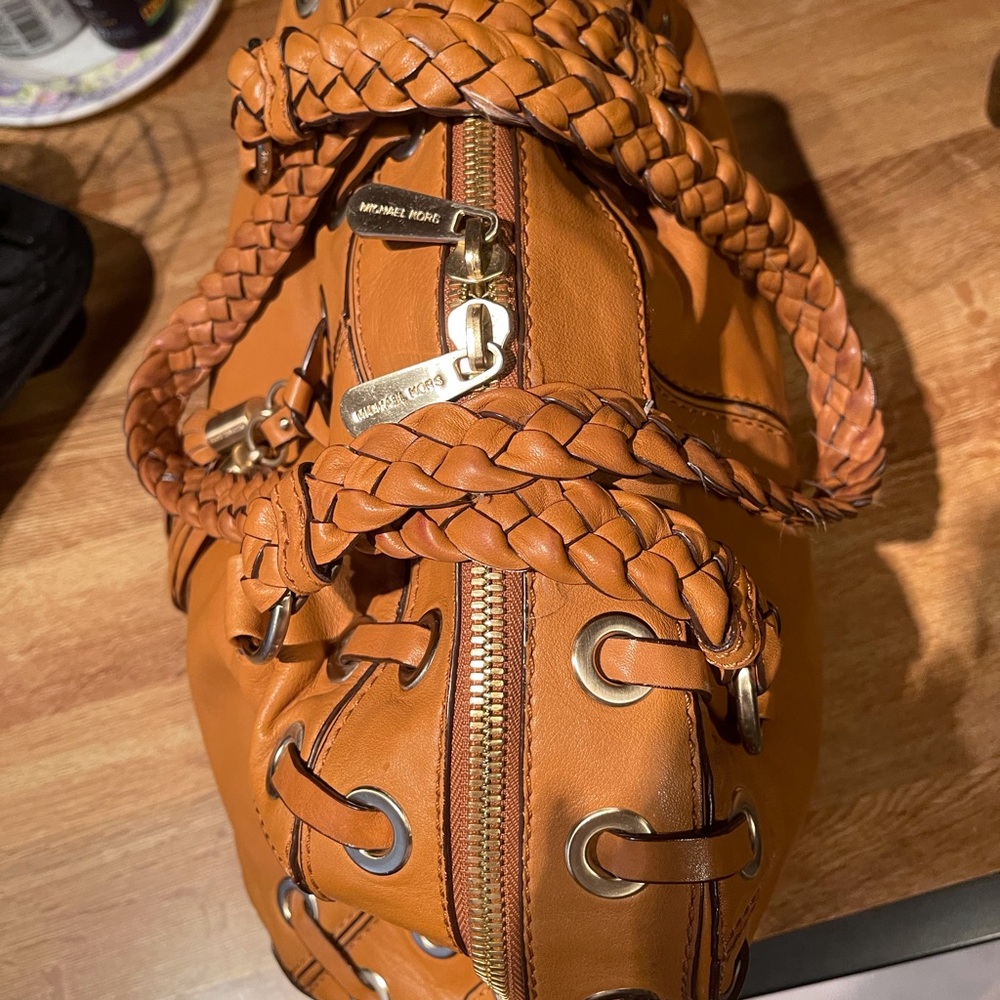 Michael Kors Astor Braided Tasseled Satchel Shoulder Bag - Picture 3 of 14